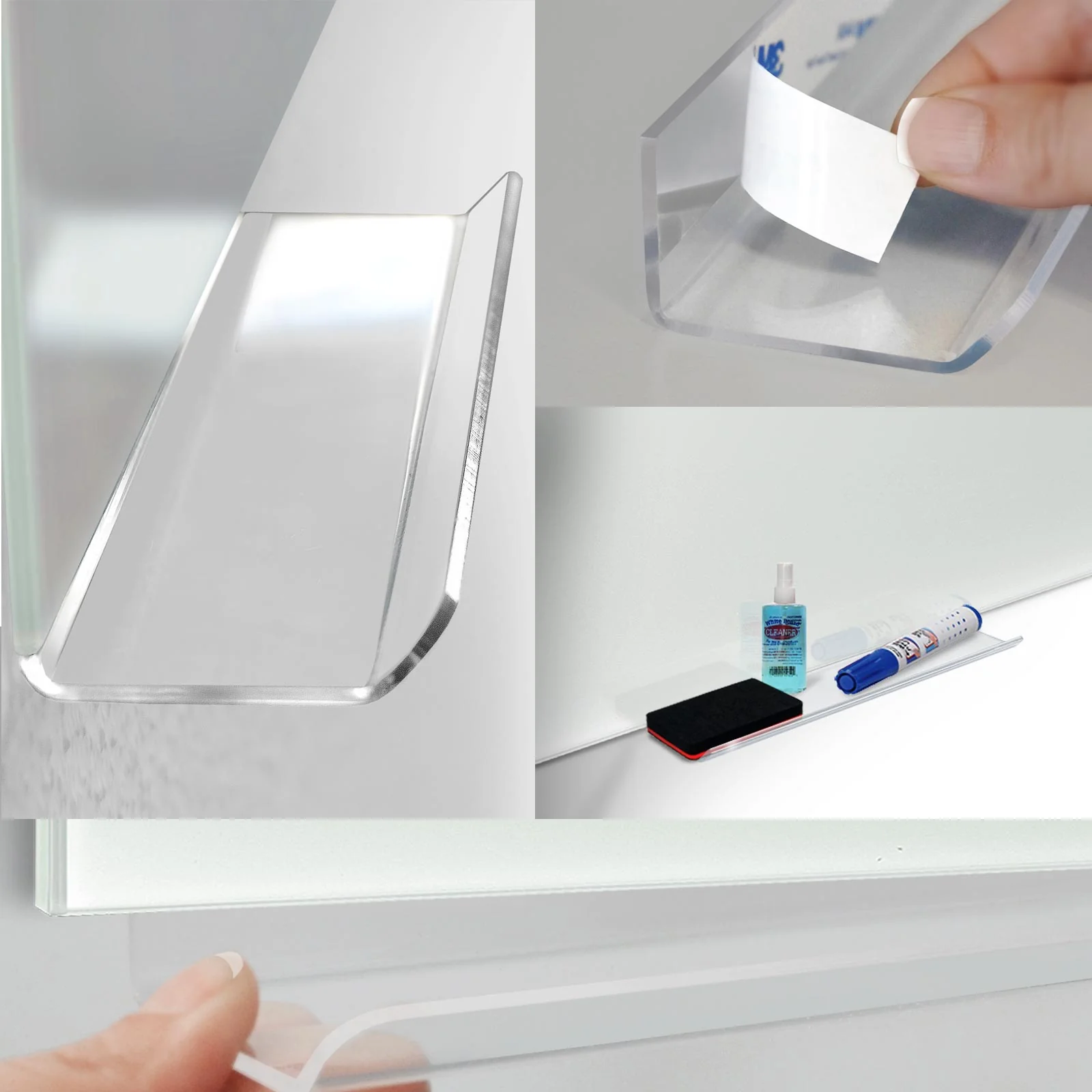 Ablageschale für Glas-Whiteboards | Acrylglas | Selbstklebend - Image 4