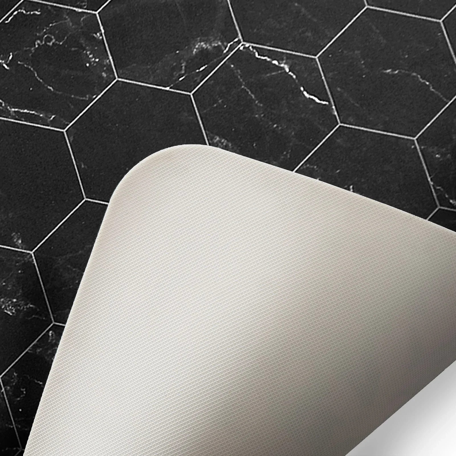 Design-Bodenschutzmatte | Black Marble | 73,5 x 91,5 cm - Image 4