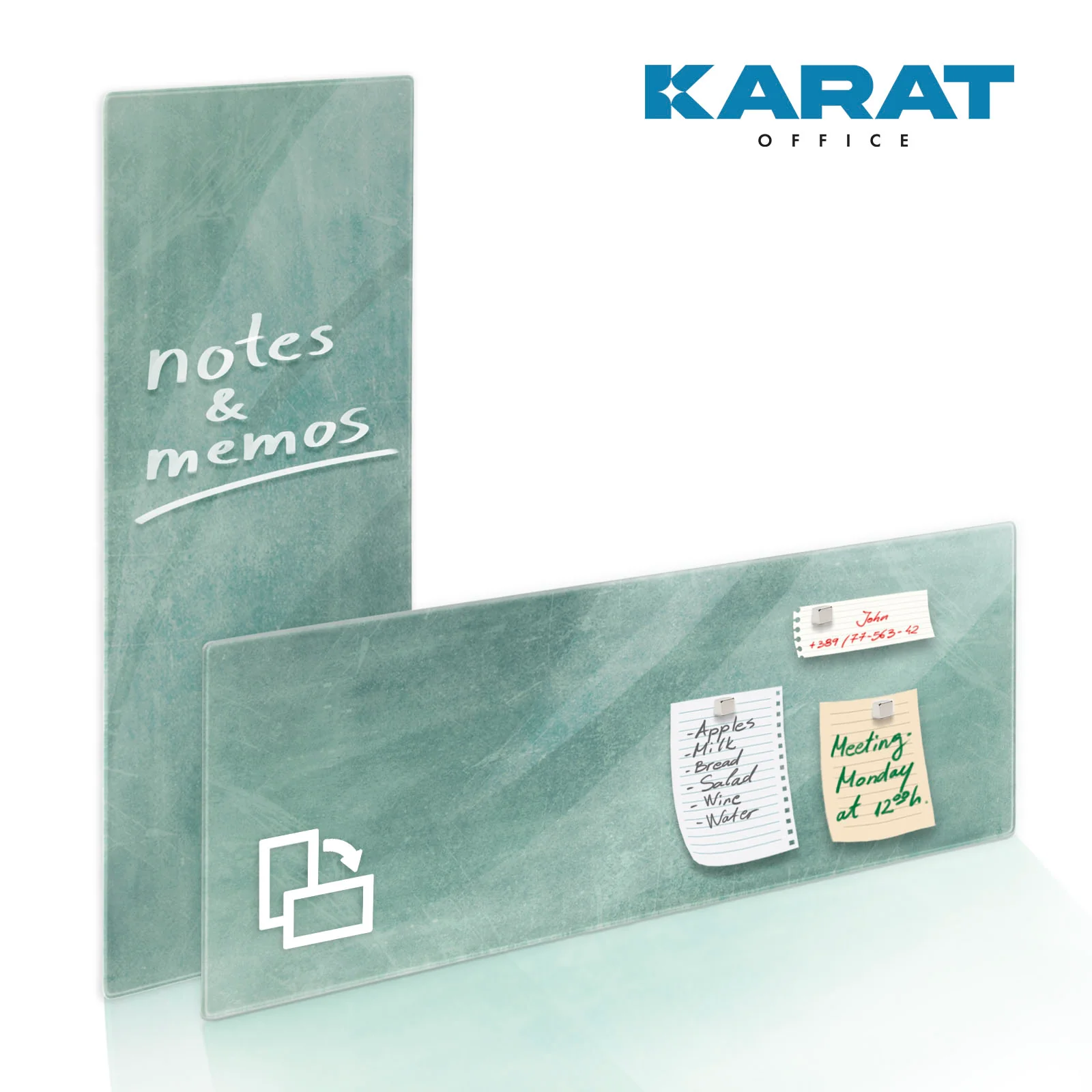 Design-Glas-Memoboard | Brush | Mit Magneten & Montagematerial | Hochglanz-Oberfläche - Image 3