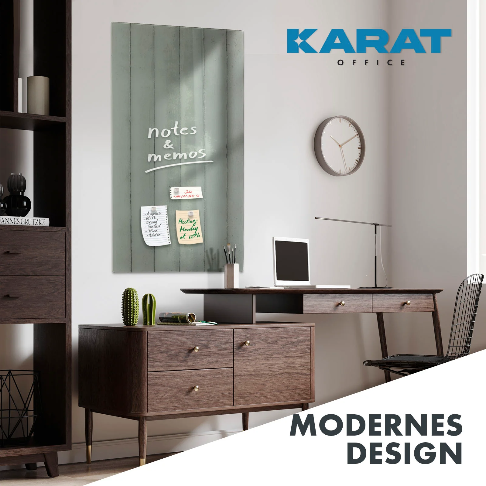 Design-Glas-Memoboard | Wood | Holzoptik | Mit Magneten & Montagematerial | Hochglanz-Oberfläche - Image 8