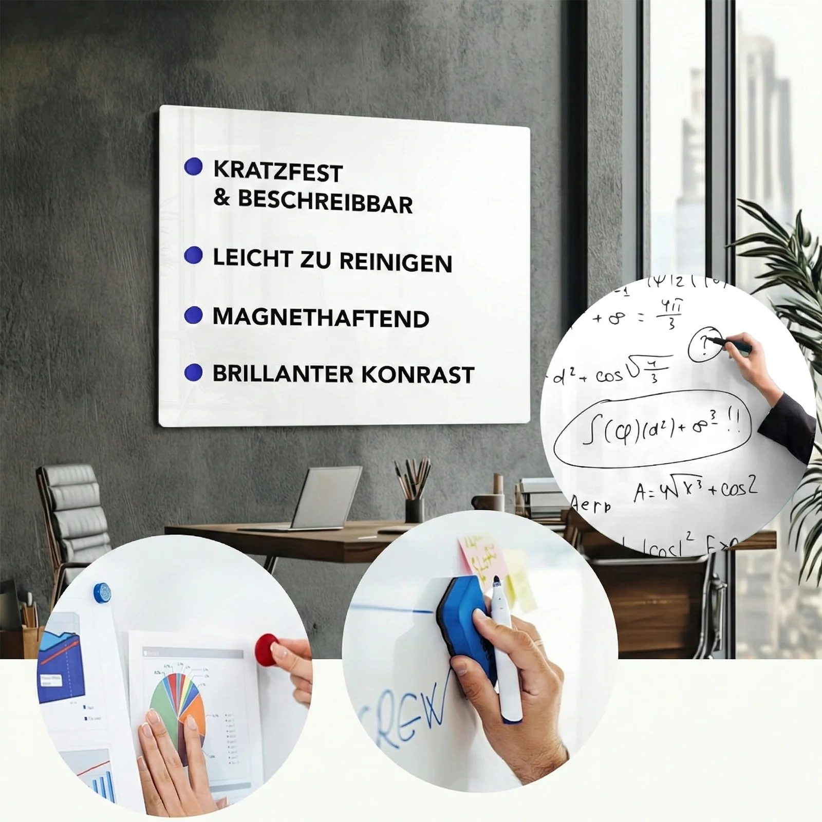 Glas-Whiteboard | Pearlwhite | Sicherheitsglas | Rahmenlos | 10 Größen - Image 5