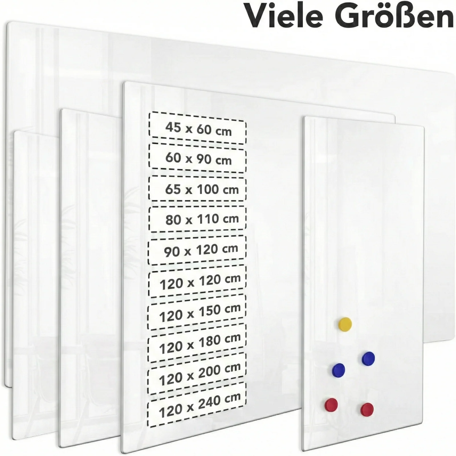 Glas-Whiteboard | Pearlwhite | Sicherheitsglas | Rahmenlos | 10 Größen - Image 6