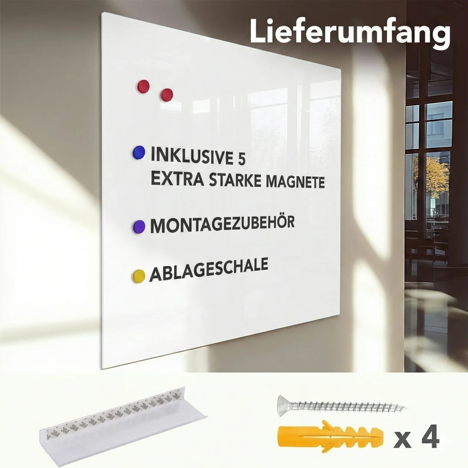 Glas-Whiteboard | Pearlwhite | Sicherheitsglas | Rahmenlos | 10 Größen - Image 7