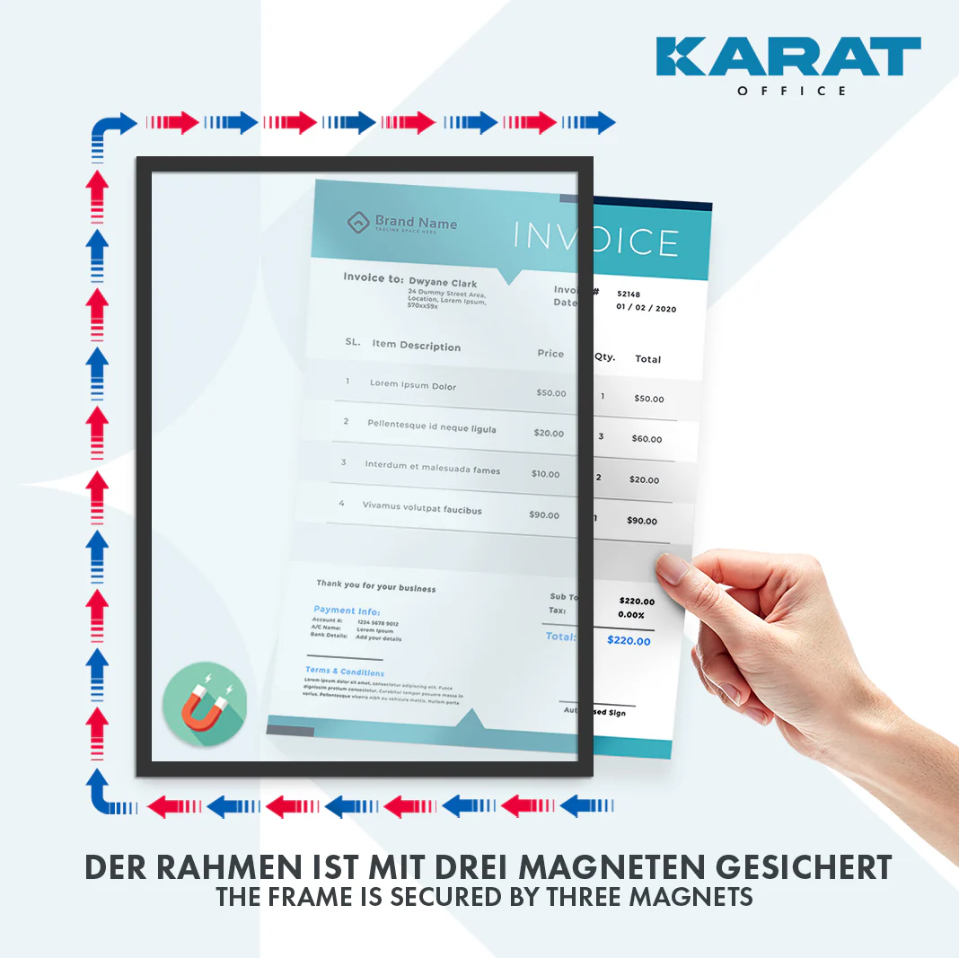 Dokumentenhalter | Magnetisch | In DIN A3-, A4- oder A5-Format | 5er-Set - Image 14