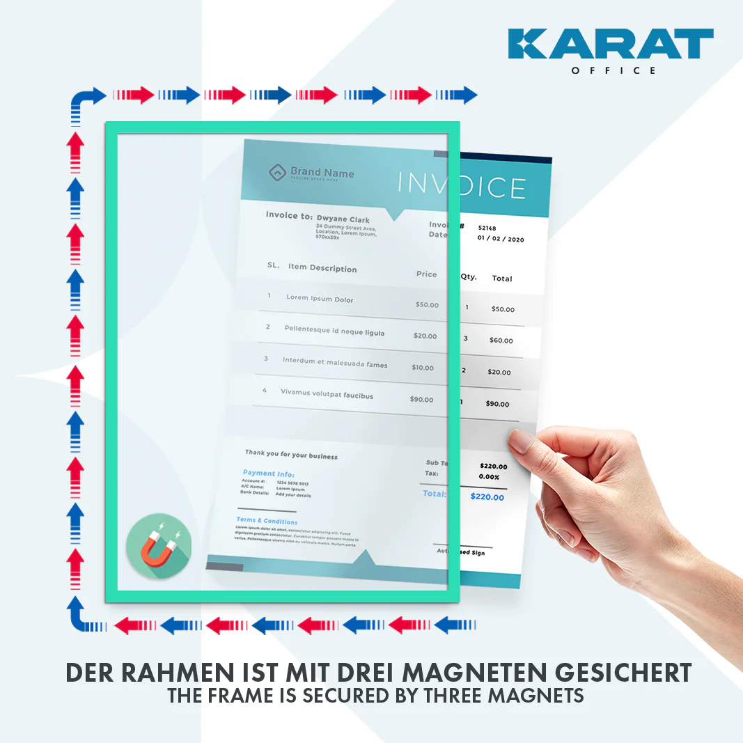 Dokumentenhalter | Magnetisch | In DIN A3-, A4- oder A5-Format | 5er-Set - Image 20