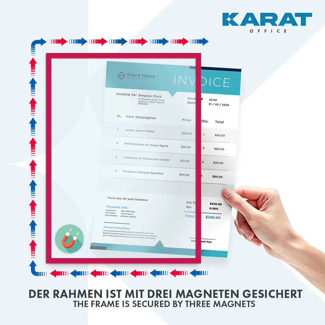 Dokumentenhalter | Magnetisch | In DIN A3-, A4- oder A5-Format | 5er-Set - Image 26