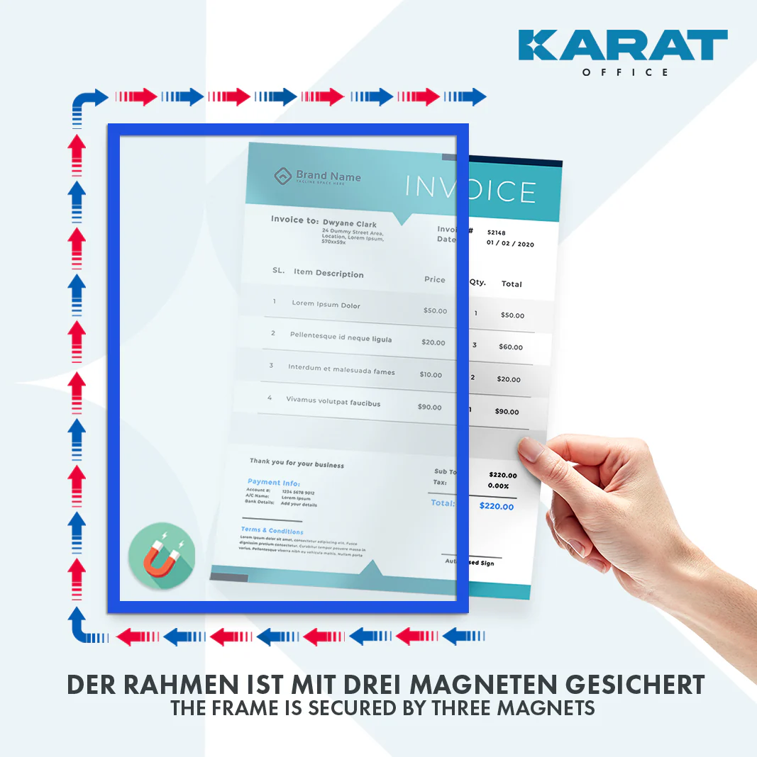 Dokumentenhalter | Magnetisch | In DIN A3-, A4- oder A5-Format | 5er-Set - Image 8