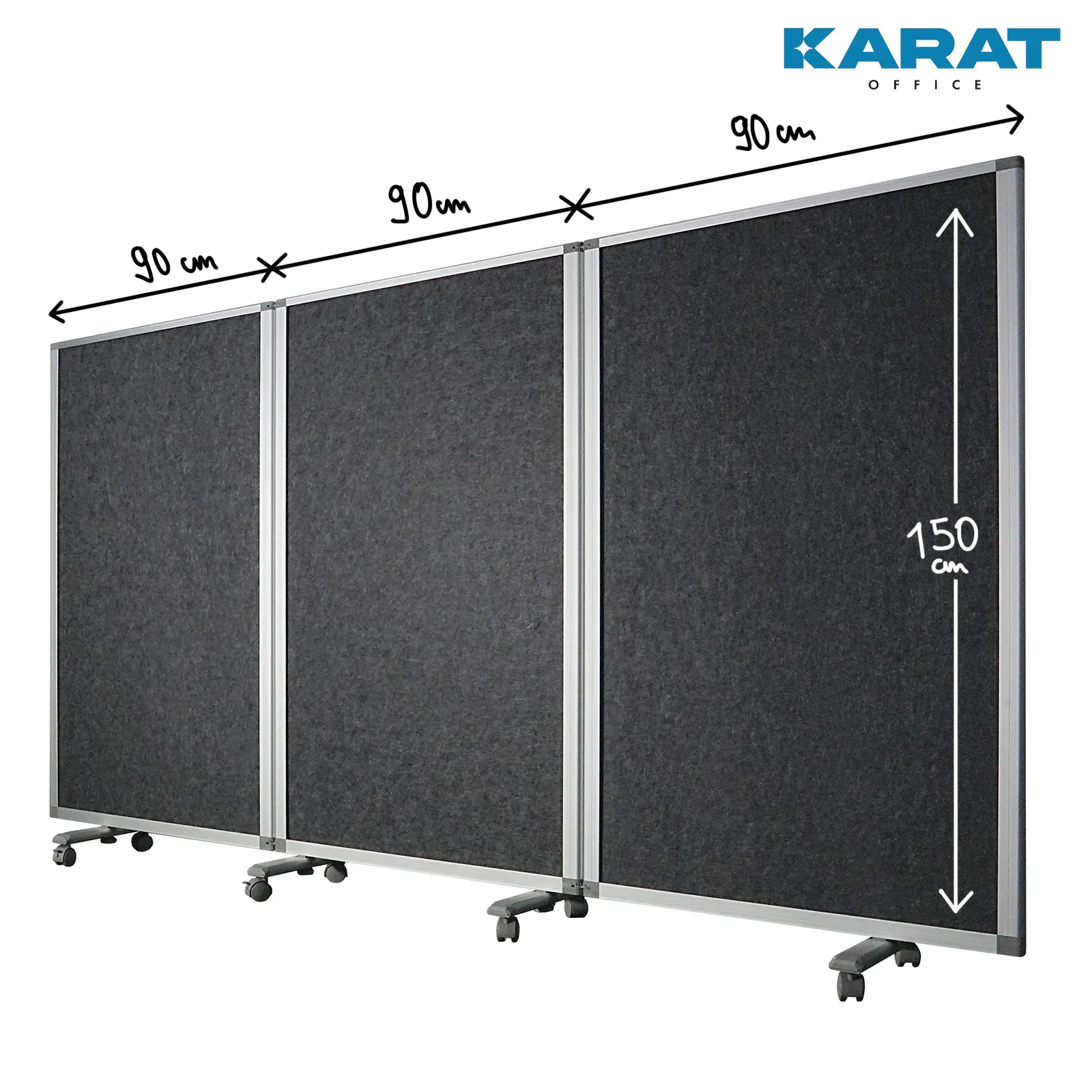 Doppelseitige Trennwand | Mobile und faltbare Stellwand | Rahmen aus Aluminium | Verschiedene Ausführungen - Image 10