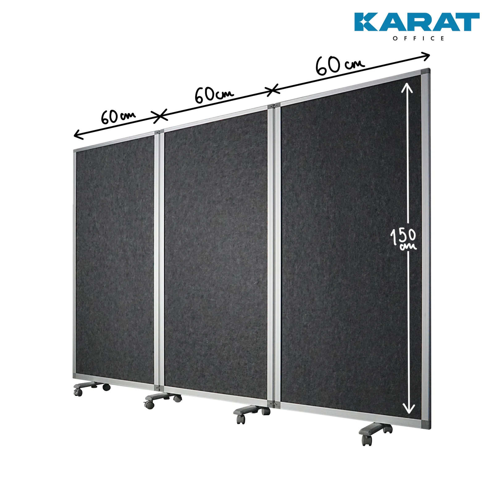 Doppelseitige Trennwand | Mobile und faltbare Stellwand | Rahmen aus Aluminium | Verschiedene Ausführungen - Image 3