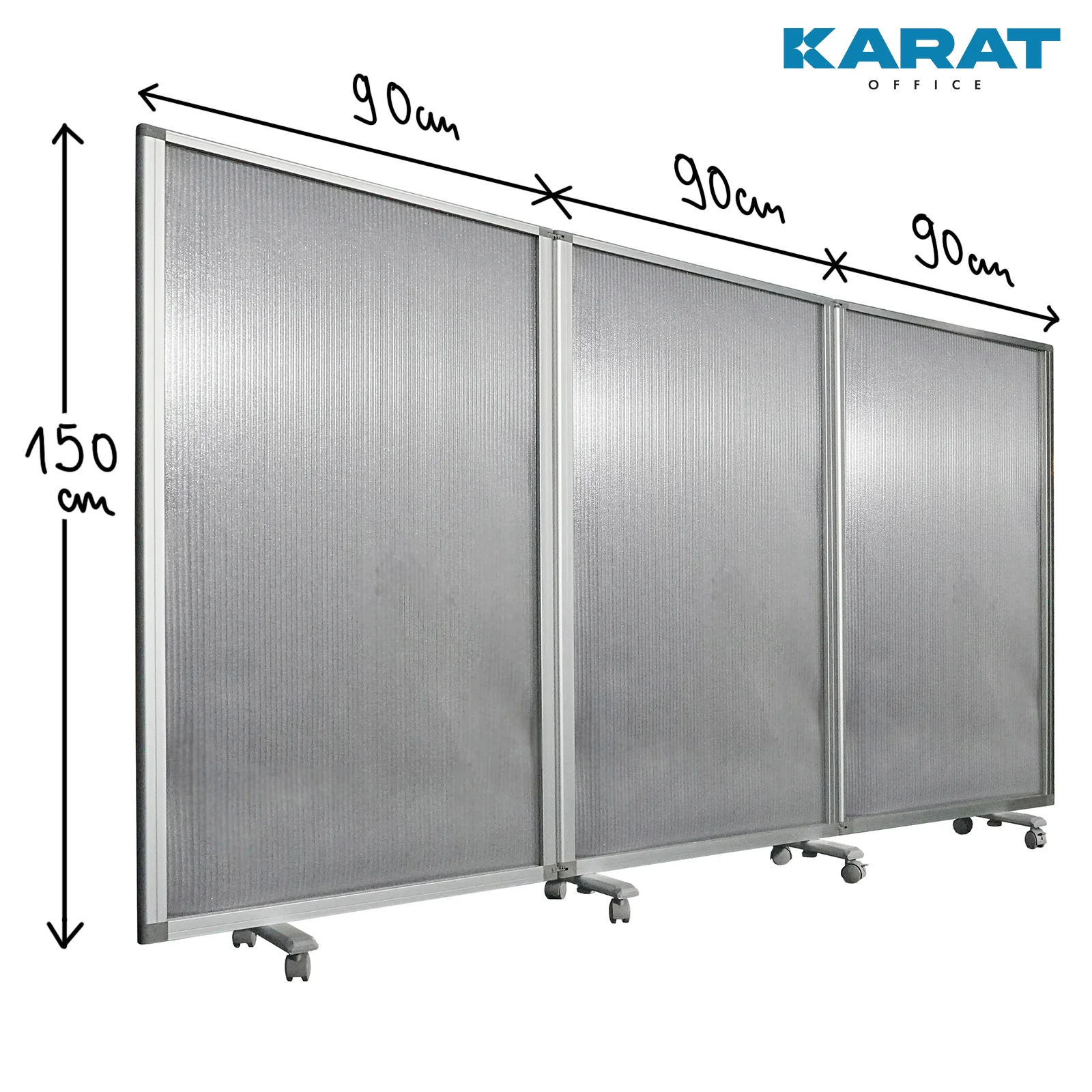 Doppelseitige Trennwand | Mobile und faltbare Stellwand | Rahmen aus Aluminium | Verschiedene Ausführungen - Image 31