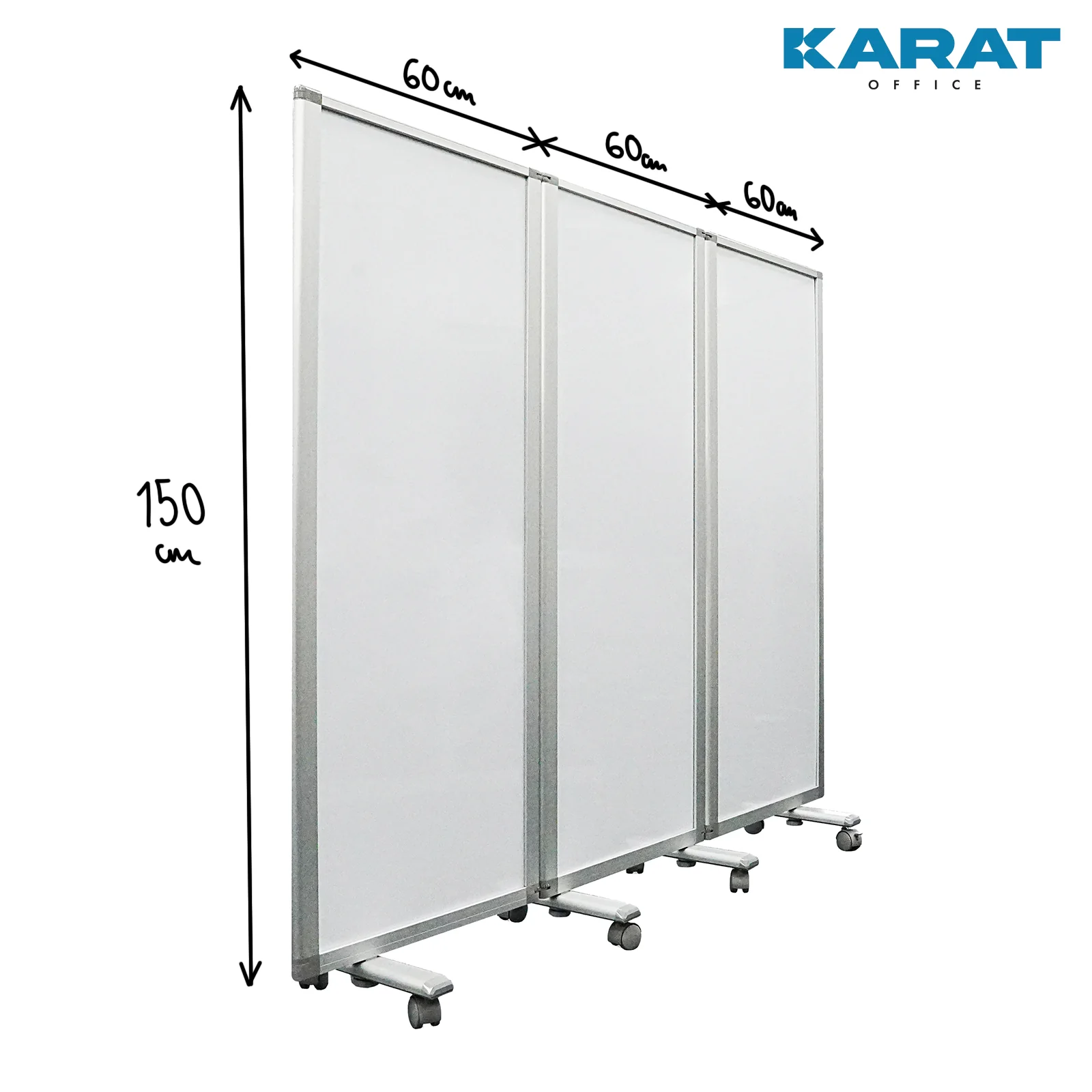Doppelseitige Trennwand | Mobile und faltbare Stellwand | Rahmen aus Aluminium | Verschiedene Ausführungen - Image 38