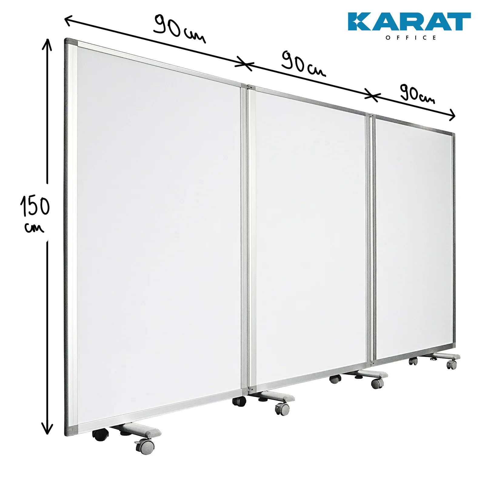 Doppelseitige Trennwand | Mobile und faltbare Stellwand | Rahmen aus Aluminium | Verschiedene Ausführungen - Image 45