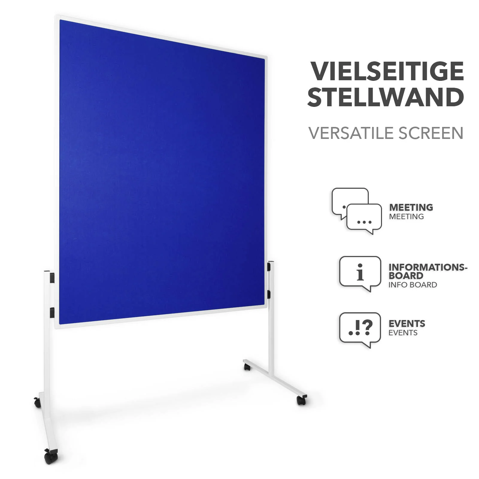 Filz-Moderationstafeln | Einteilig | Mit Rollen | 150x120 cm | 5 Farben - Image 14