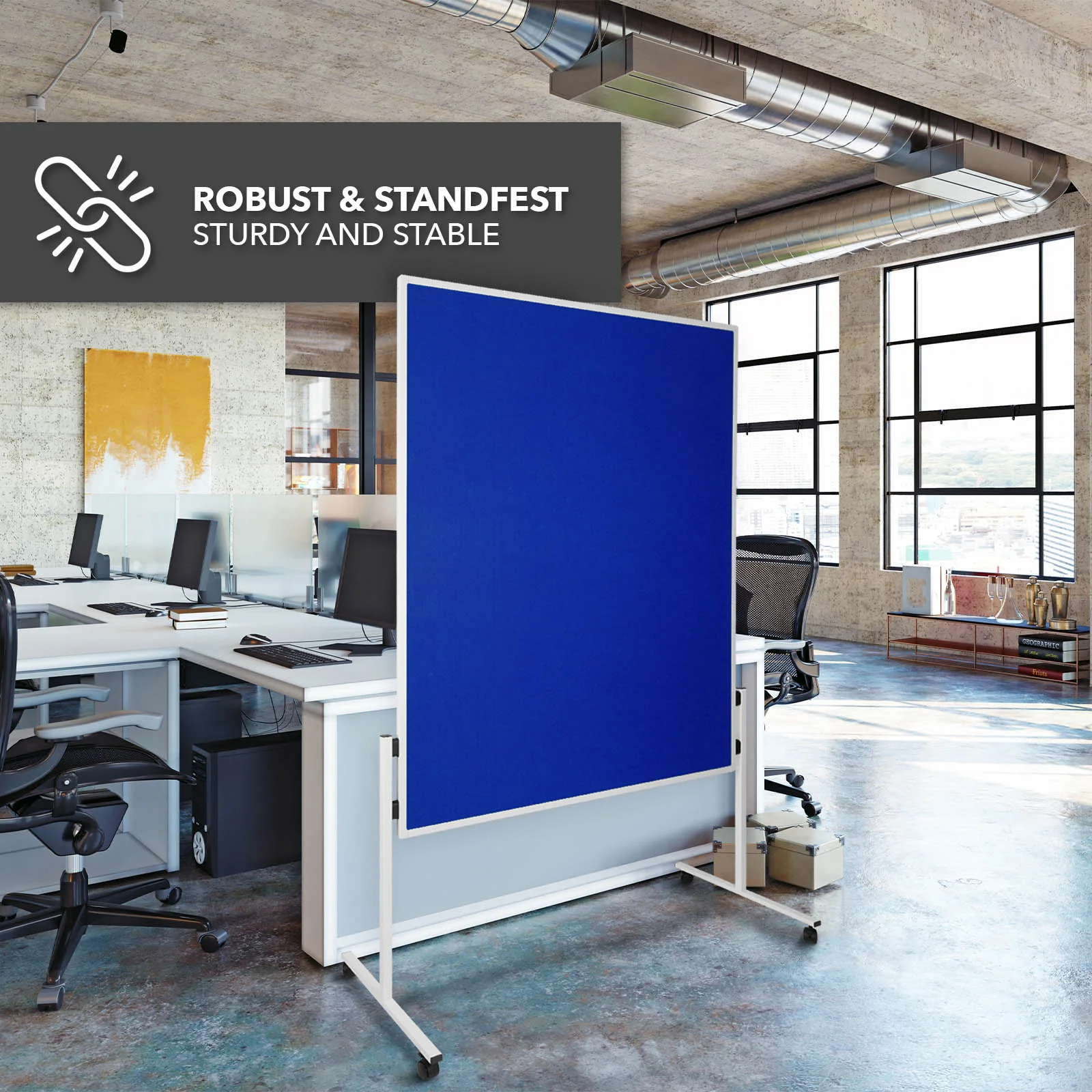 Filz-Moderationstafeln | Einteilig | Mit Rollen | 150x120 cm | 5 Farben - Image 16