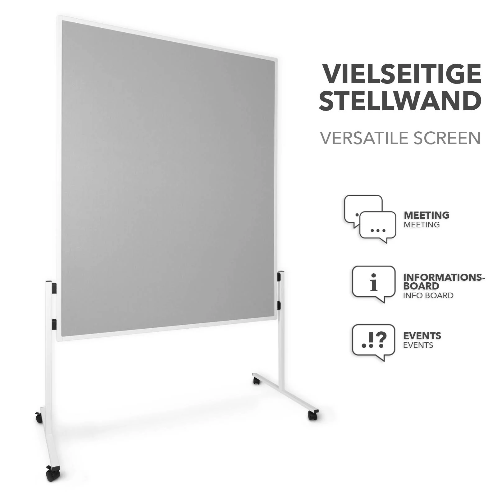 Filz-Moderationstafeln | Einteilig | Mit Rollen | 150x120 cm | 5 Farben - Image 18