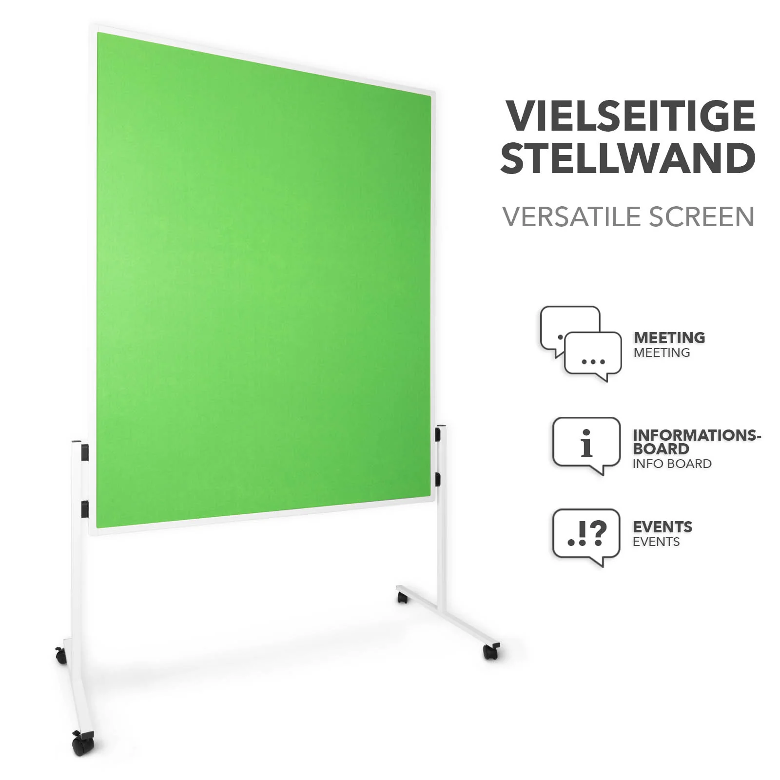 Filz-Moderationstafeln | Einteilig | Mit Rollen | 150x120 cm | 5 Farben - Image 24