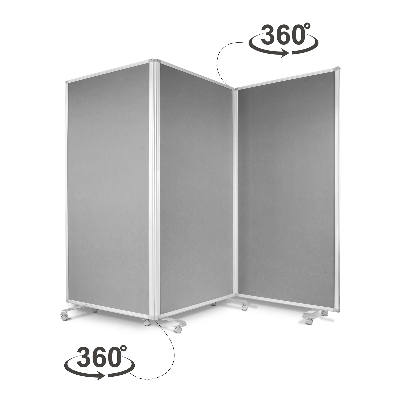 Filz Stellwand | Trennwand 3-teilig | Mit Rollen | 2 Farben & 2 Größen - Image 11