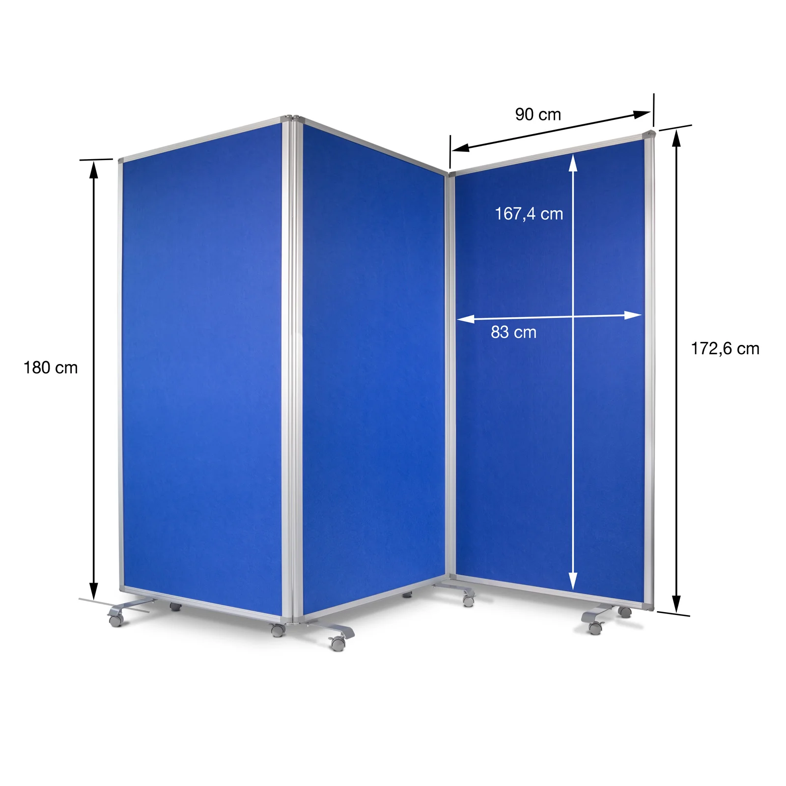 Filz Stellwand | Trennwand 3-teilig | Mit Rollen | 2 Farben & 2 Größen - Image 13