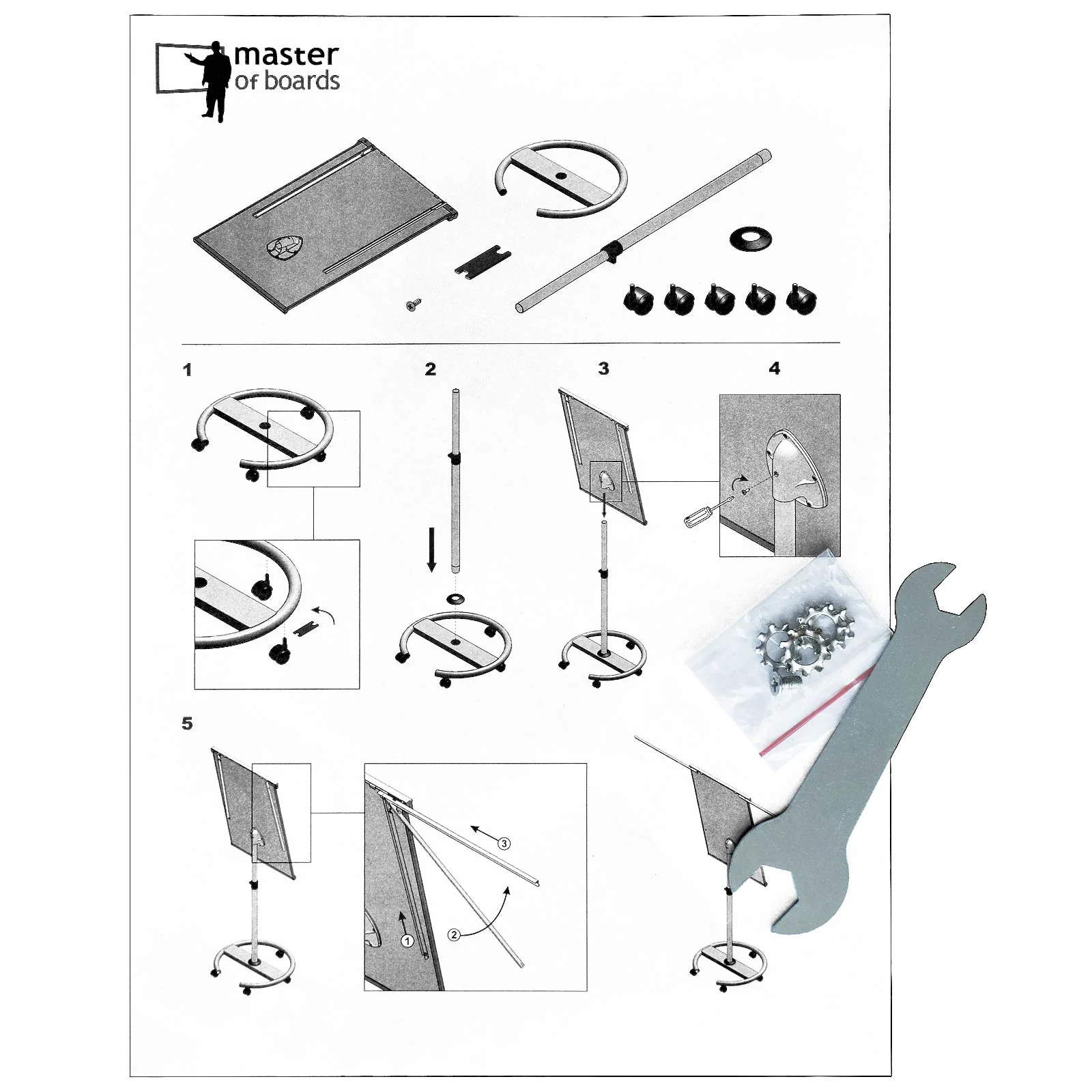 Mobiles Flipchart Shark | Rollenfuß | Höhenverstellbar - Image 9