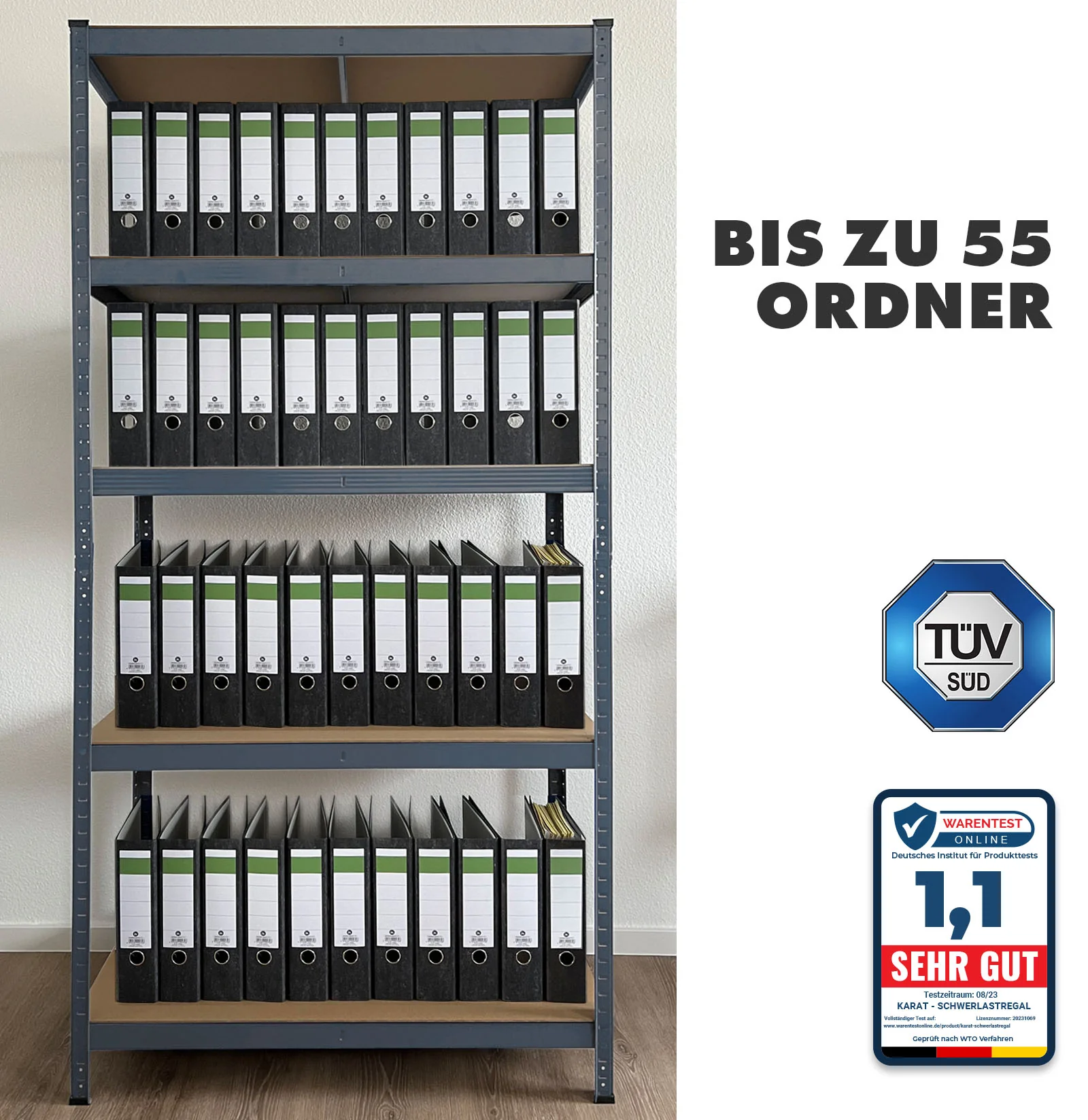 Schwerlastregal | Anthrazit-Grau | Traglast bis 1500 kg | 8 Größen - Image 5