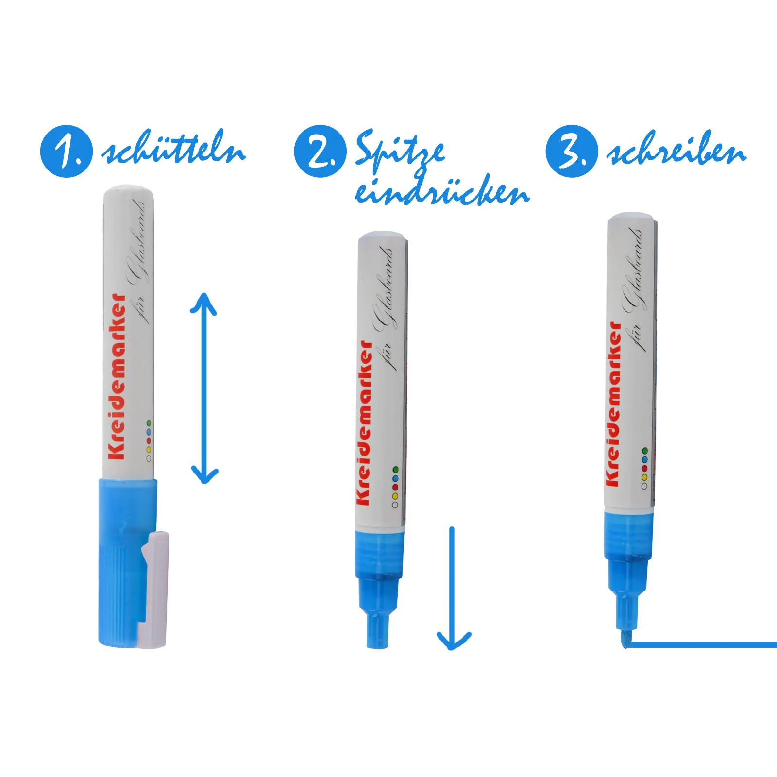 Kreidemarker | 12er-Set | Blau - Image 3