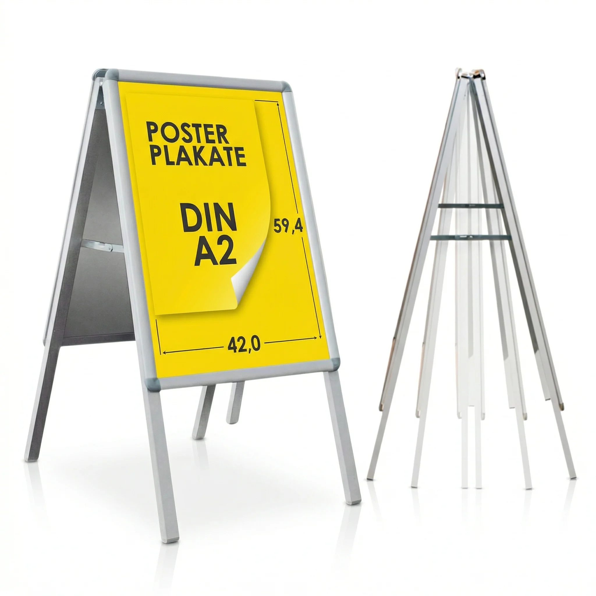 Kundenstopper | DIN A1 & A2 | Doppelseitiger Gehwegaufsteller, Werbeaufsteller aus Aluminium - Image 9