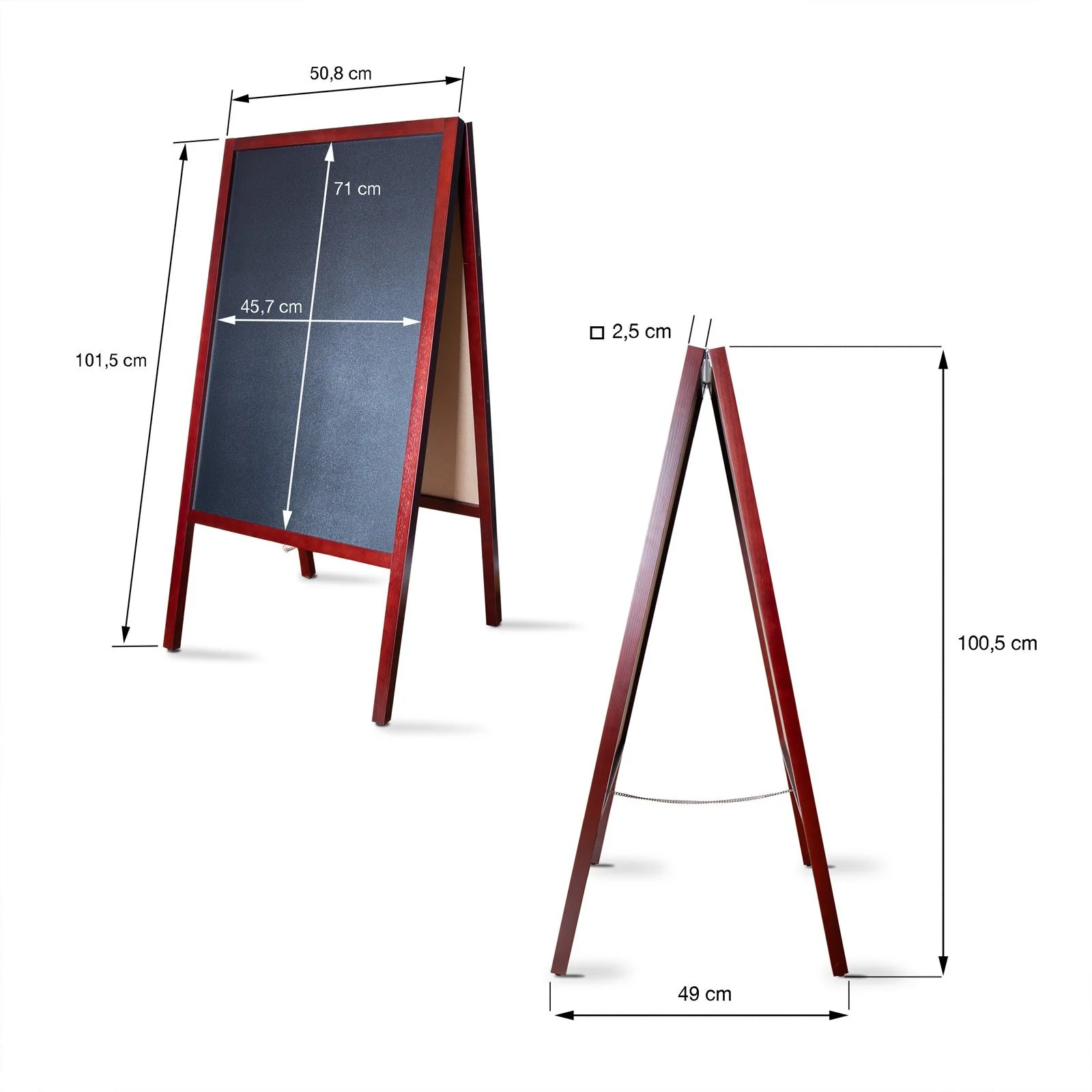 Kundenstopper | Kreidetafel | Mit Holzrahmen | Für Innen & Außenbereiche - Image 2