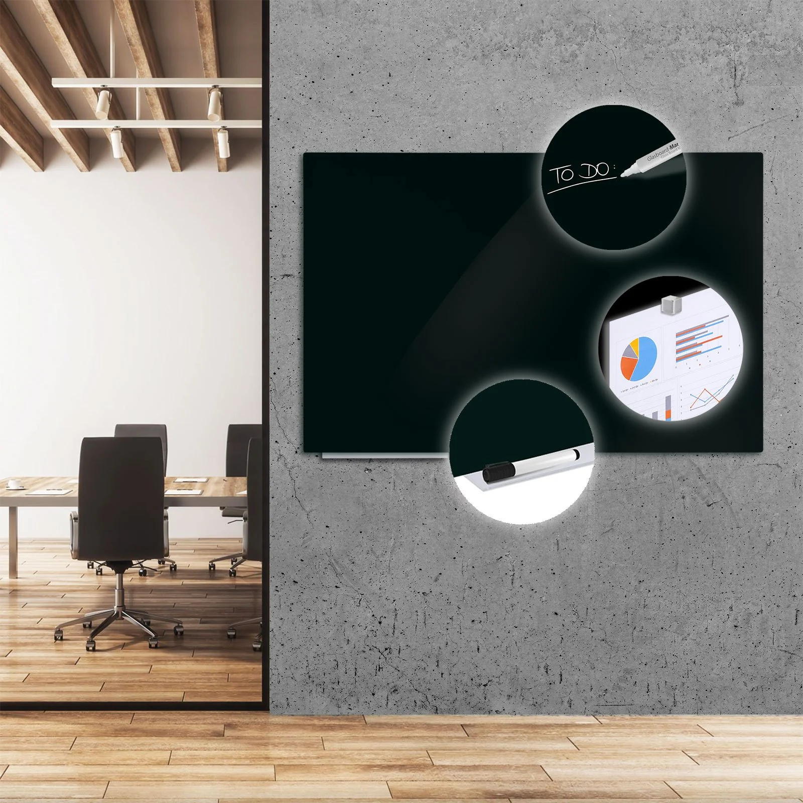 Magnetisches Glas-Whiteboard | 3 Größen | 2 Farben - Image 12