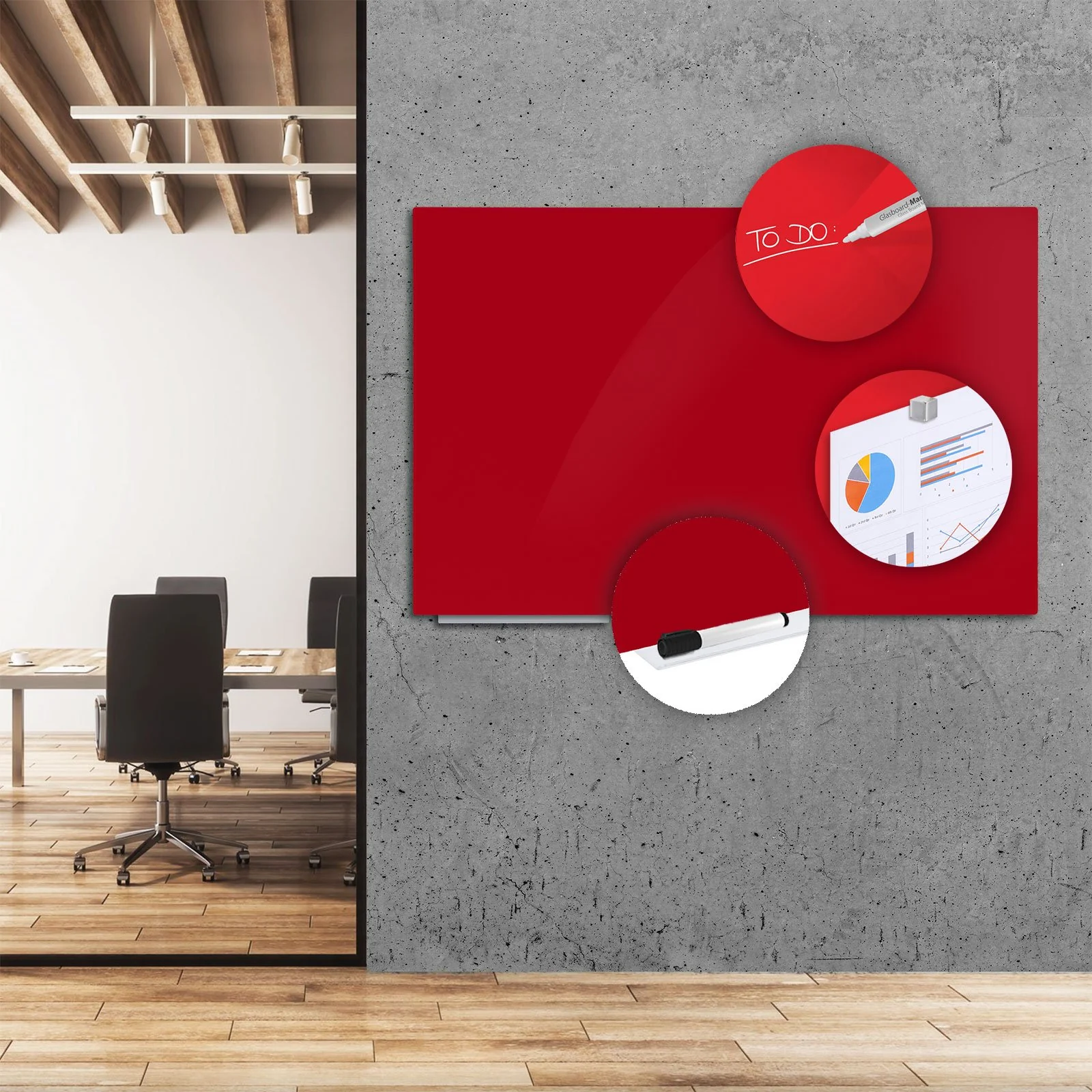 Magnetisches Glas-Whiteboard | 3 Größen | 2 Farben - Image 6