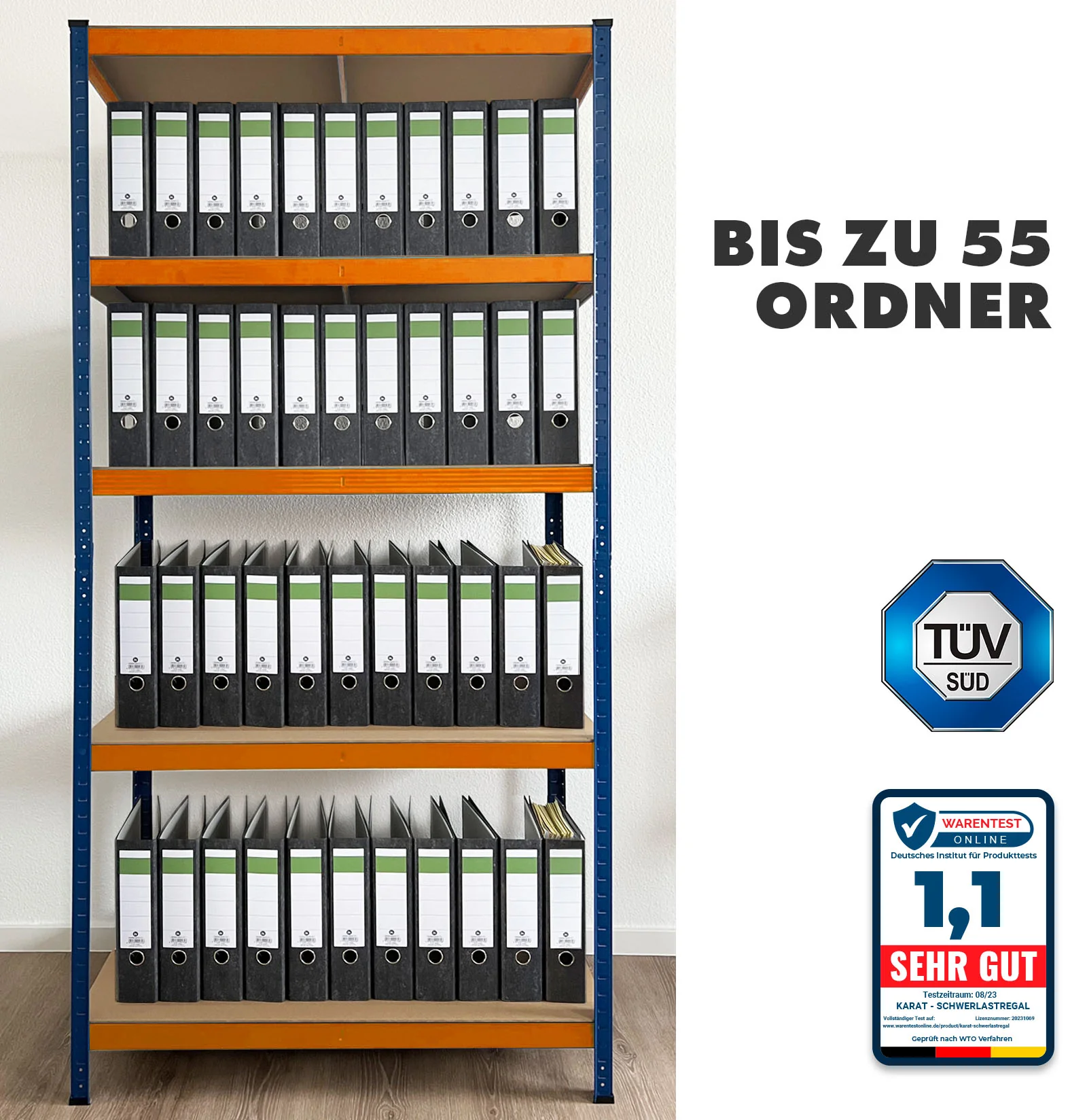 Schwerlastregal | Blau-Orange | Traglast bis 1500 kg | 8 Größen - Image 5