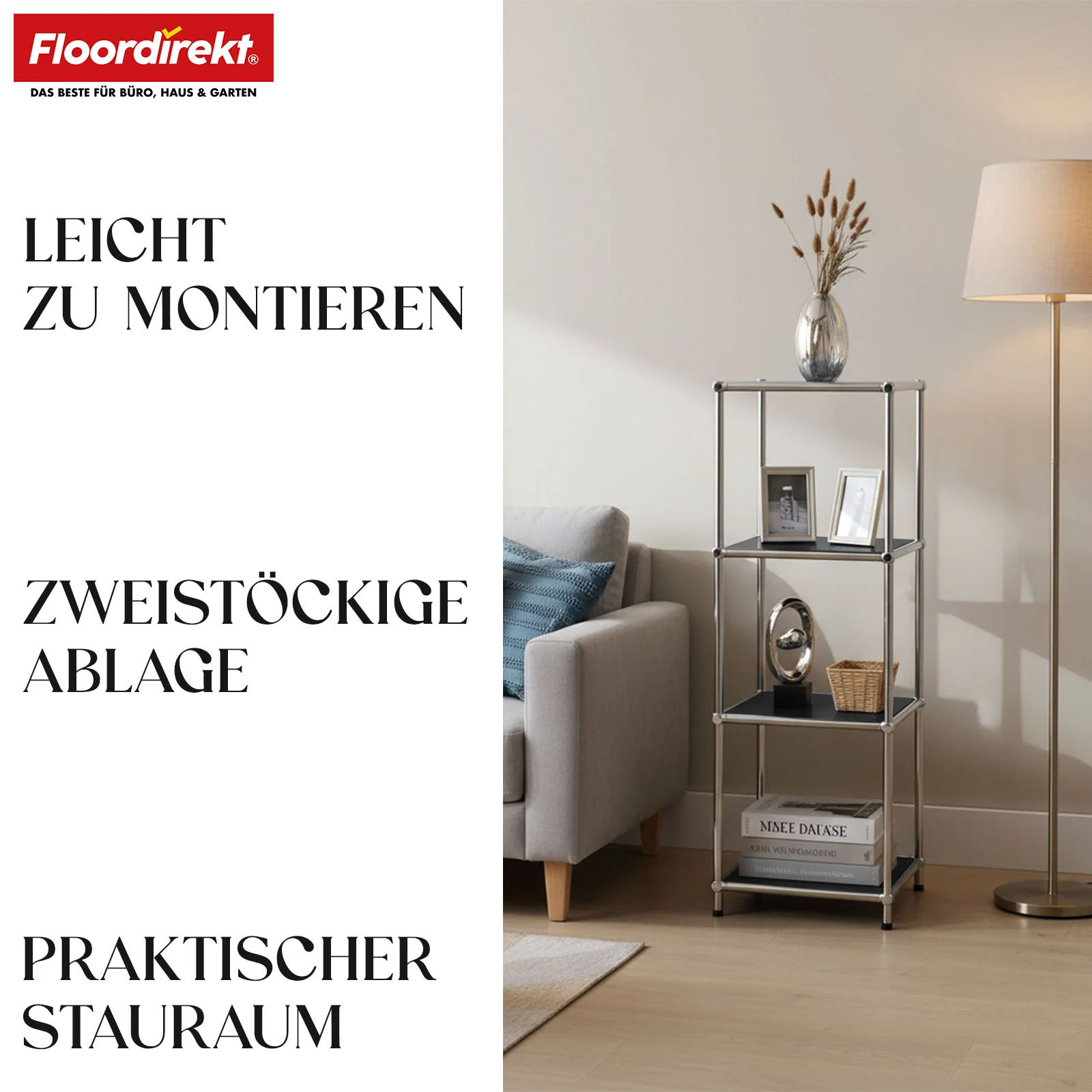 Metallregal | Concept Epure MK-005 | 4-stöckiges Ablageregal mit offenen Ablagen | In mehreren Farben erhältlich - Image 12