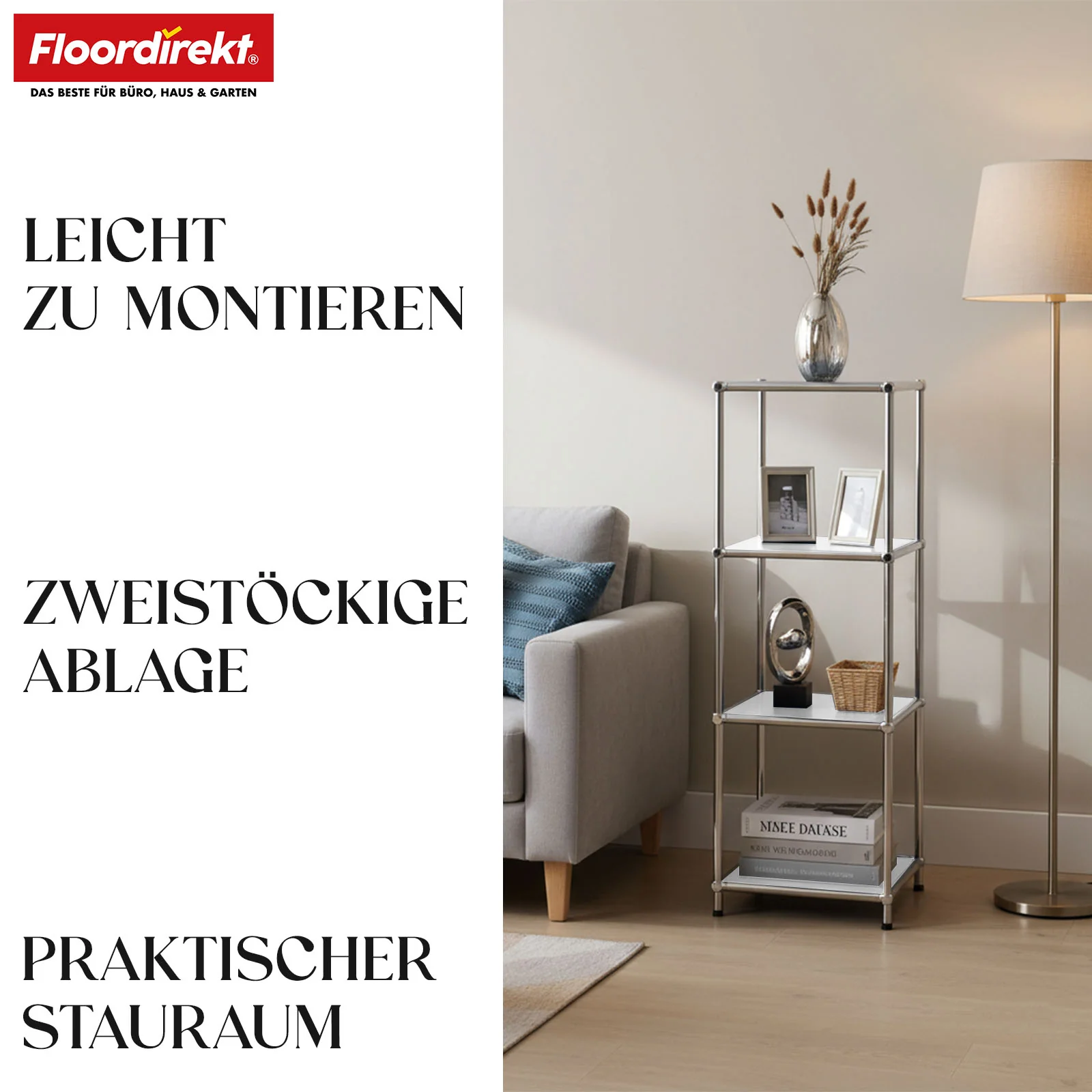 Metallregal | Concept Epure MK-005 | 4-stöckiges Ablageregal mit offenen Ablagen | In mehreren Farben erhältlich - Image 4