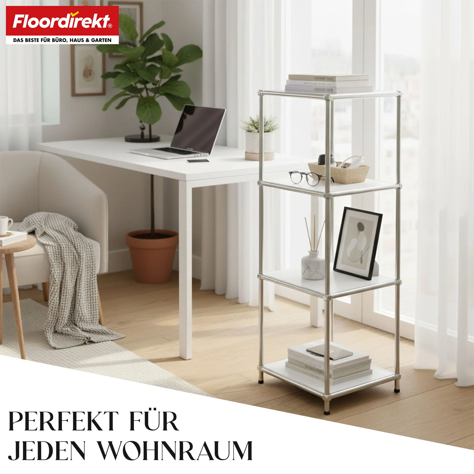Metallregal | Concept Epure MK-005 | 4-stöckiges Ablageregal mit offenen Ablagen | In mehreren Farben erhältlich - Image 7