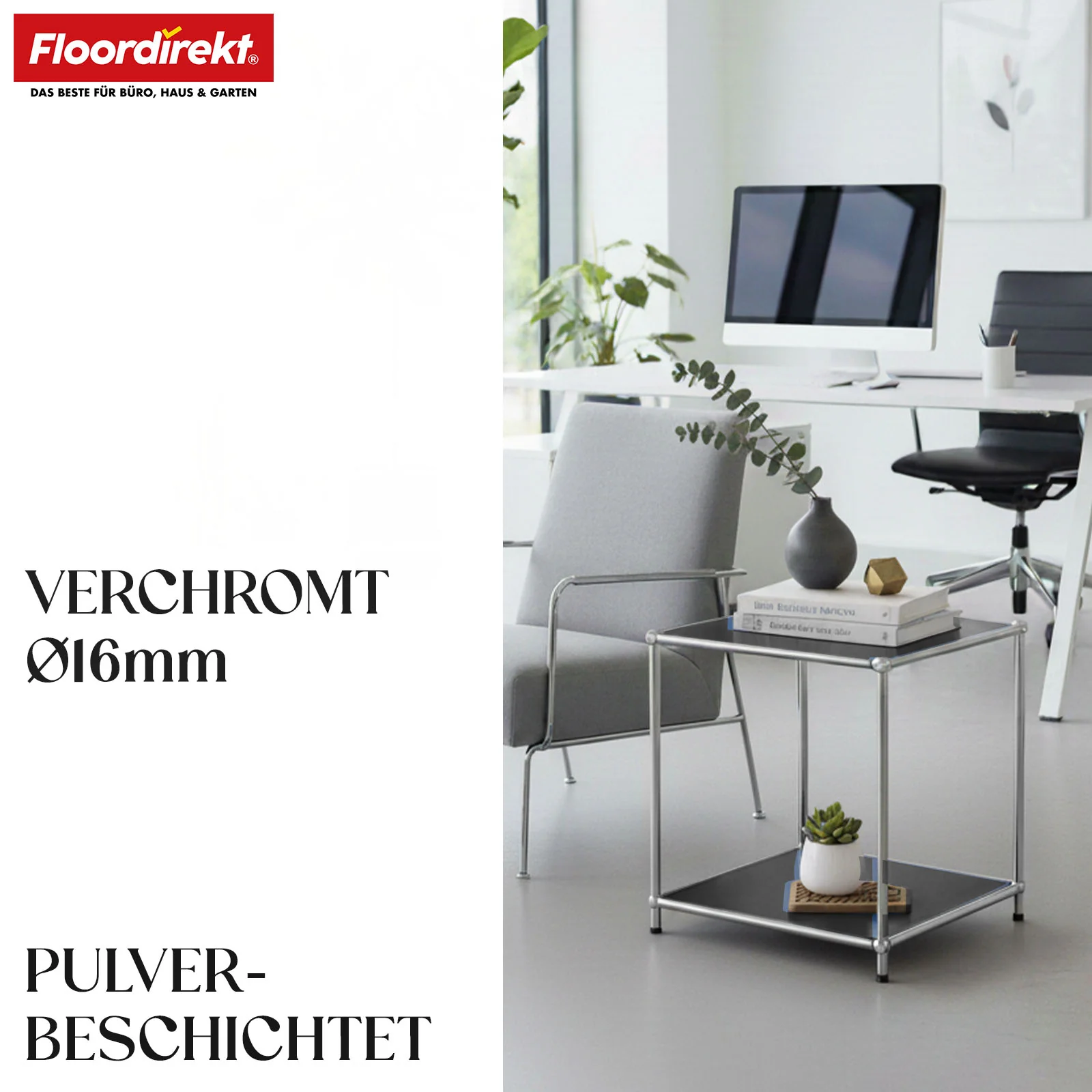 Metallregal | Concept Epure MK-012 | Offenes Beistell- & Aufbewahrungsregal mit 2 Ablagen | In mehreren Farben erhältlich - Image 11