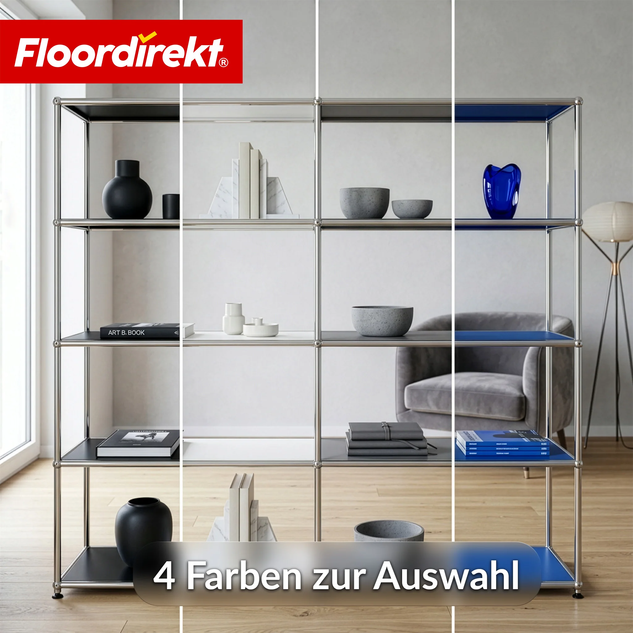 Metallregal | Concept Epure MK-015 | Offenes Standregal mit 5 Ablagen | Bücherregal & Raumteiler Metall - Image 23