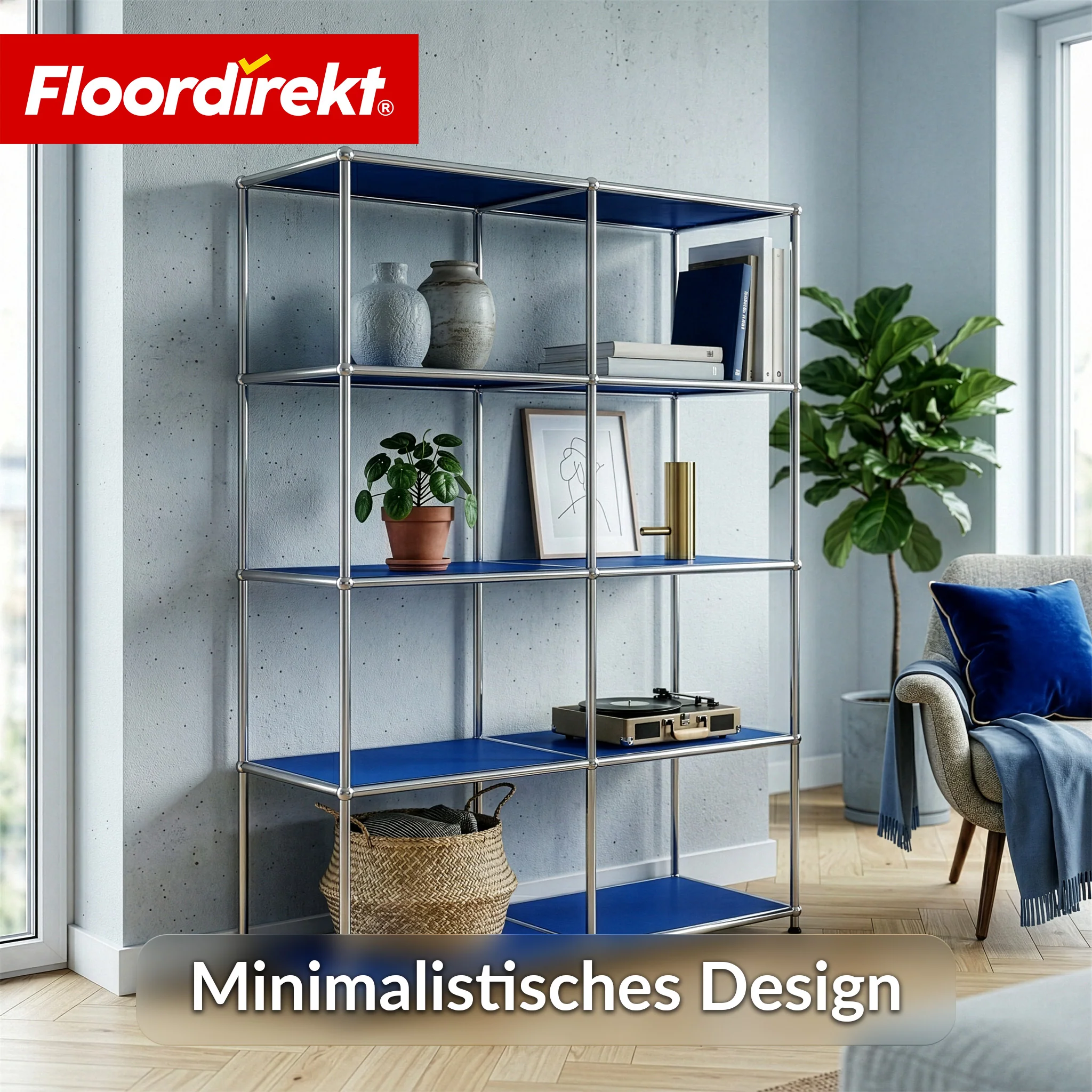 Metallregal | Concept Epure MK-015 | Offenes Standregal mit 5 Ablagen | Bücherregal & Raumteiler Metall - Image 27
