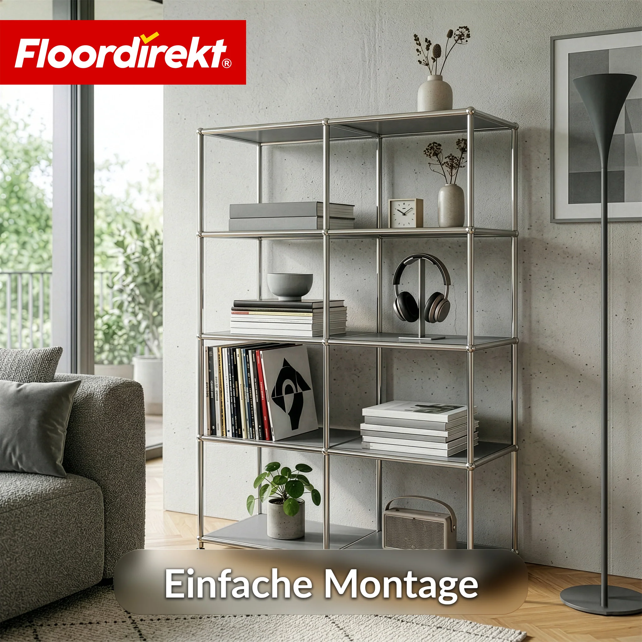 Metallregal | Concept Epure MK-015 | Offenes Standregal mit 5 Ablagen | Bücherregal & Raumteiler Metall - Image 8