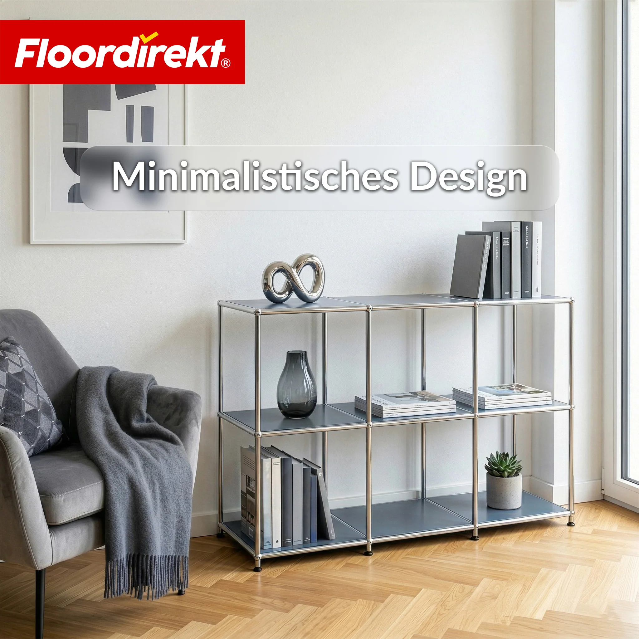 Metallregal | Concept Epure MK-018 | 3 Ablagen Standregal | Sideboard & Lowboard | Offenes Bücherregal - Image 19