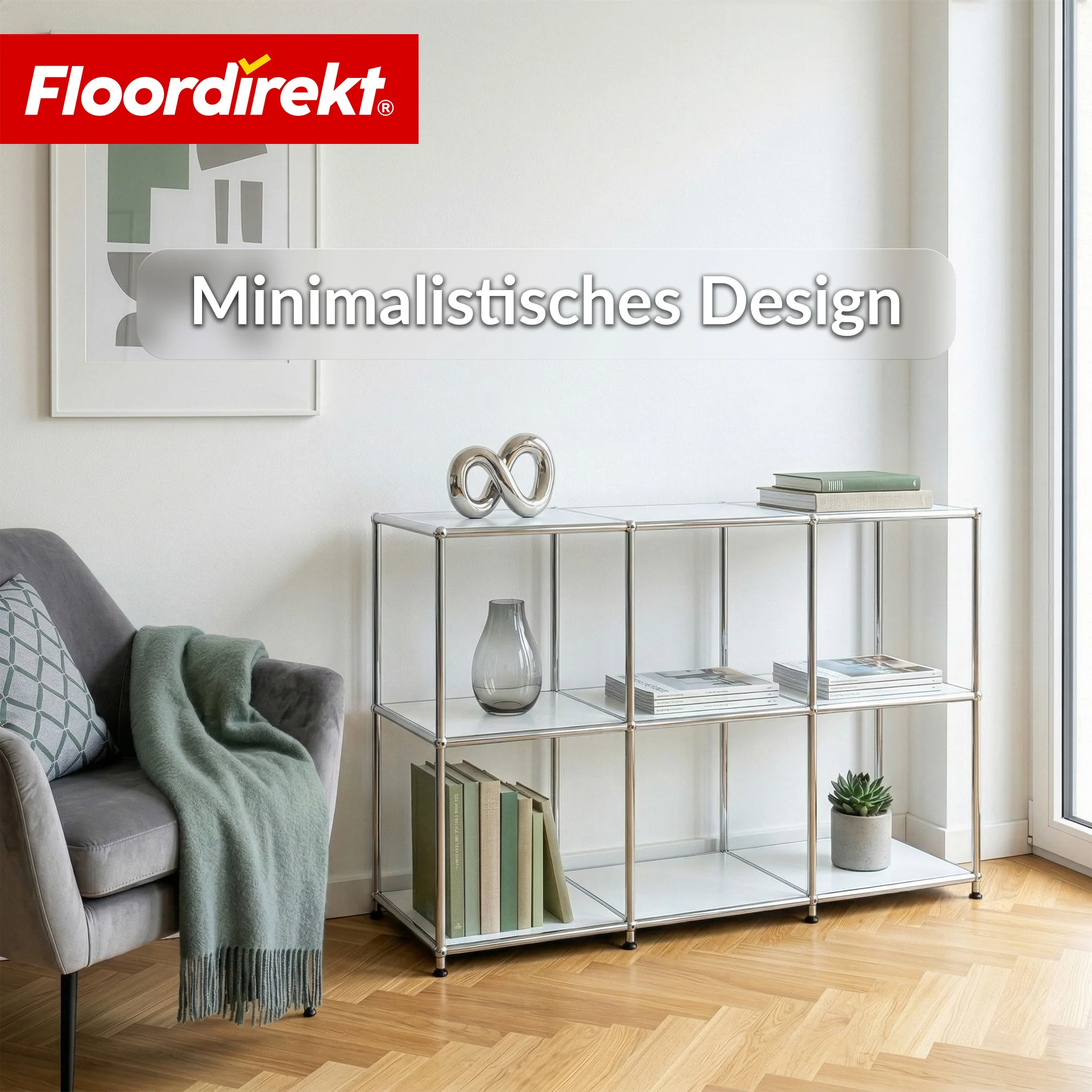 Metallregal | Concept Epure MK-018 | 3 Ablagen Standregal | Sideboard & Lowboard | Offenes Bücherregal - Image 27