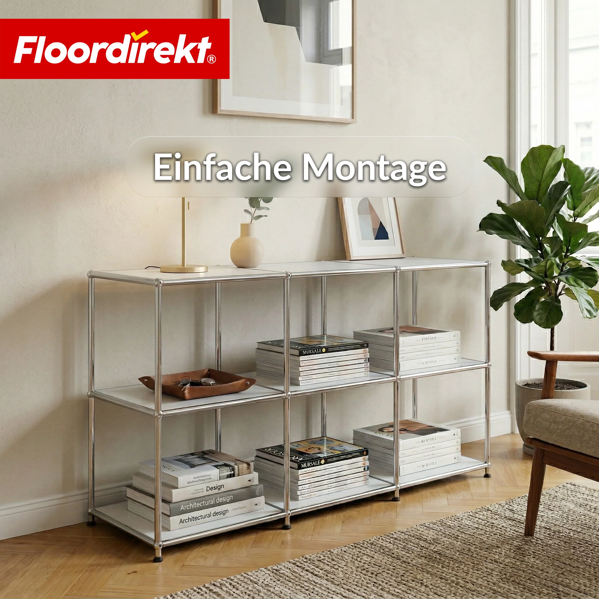 Metallregal | Concept Epure MK-018 | 3 Ablagen Standregal | Sideboard & Lowboard | Offenes Bücherregal - Image 32