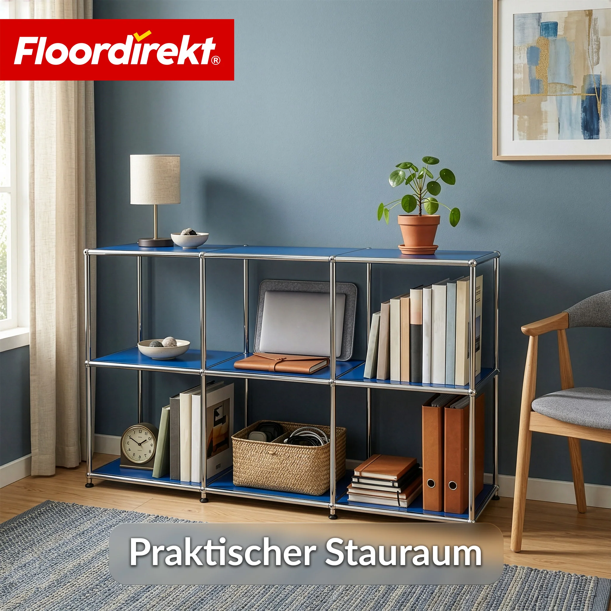 Metallregal | Concept Epure MK-018 | 3 Ablagen Standregal | Sideboard & Lowboard | Offenes Bücherregal - Image 5