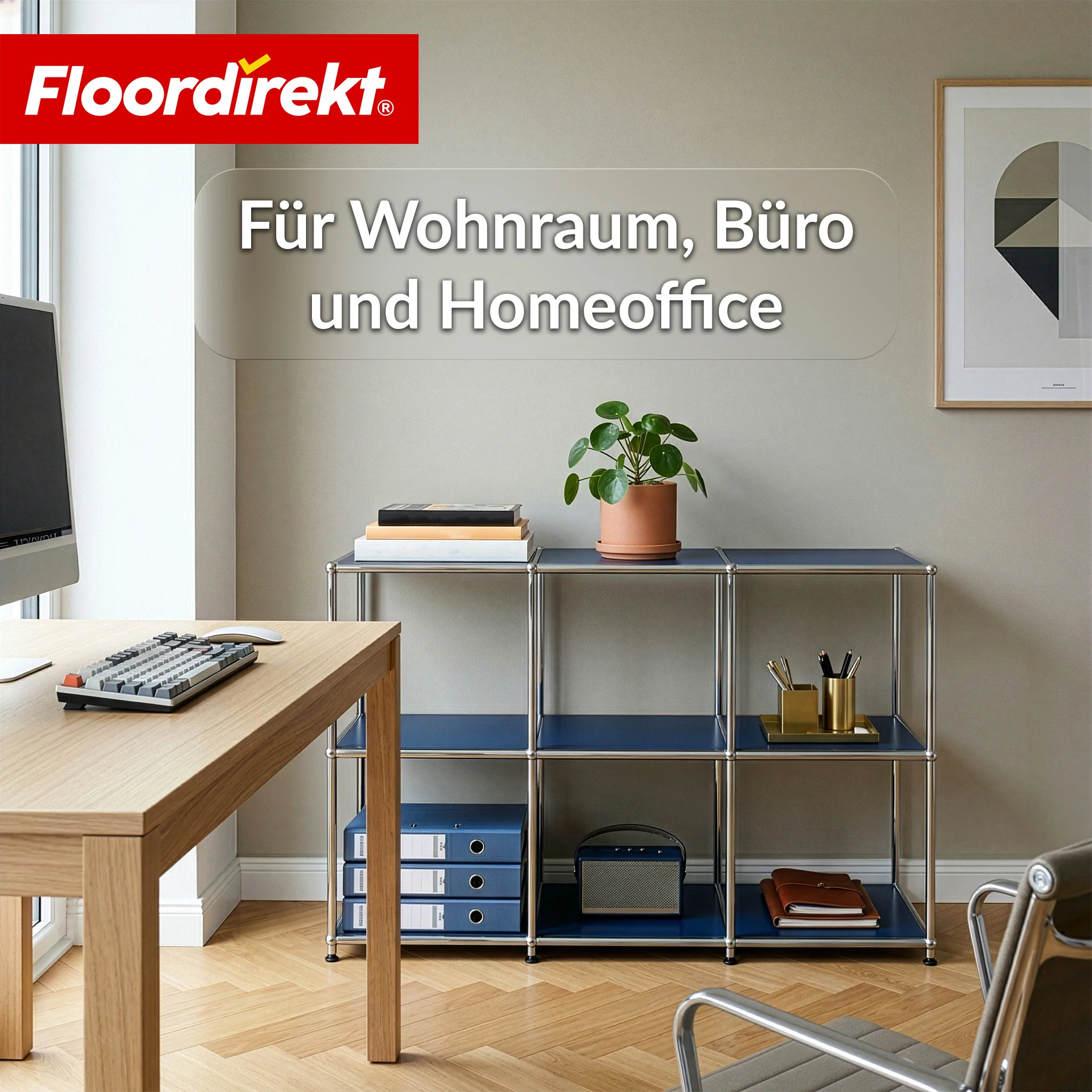 Metallregal | Concept Epure MK-018 | 3 Ablagen Standregal | Sideboard & Lowboard | Offenes Bücherregal - Image 6
