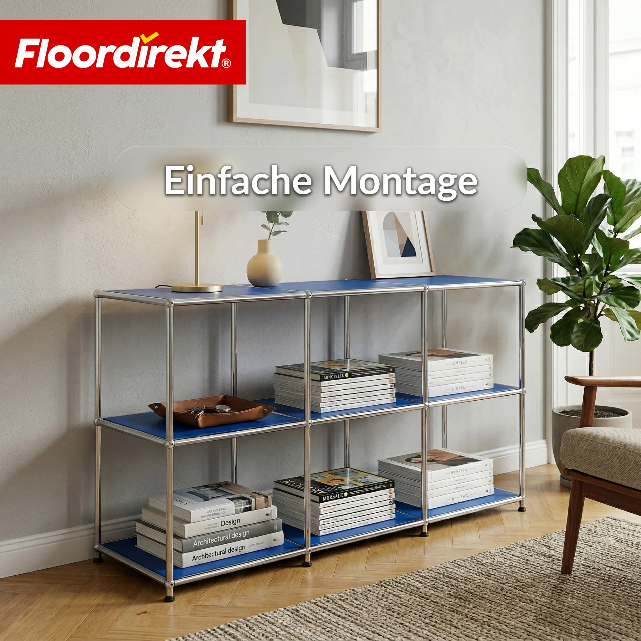 Metallregal | Concept Epure MK-018 | 3 Ablagen Standregal | Sideboard & Lowboard | Offenes Bücherregal - Image 8