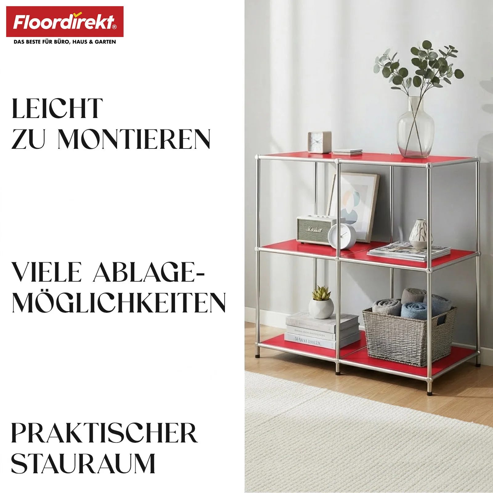 Metallregal | Concept Epure MK-027 | Offenes 3-stöckiges Sideboard & Ablageregal | In mehreren Farben erhältlich - Image 4