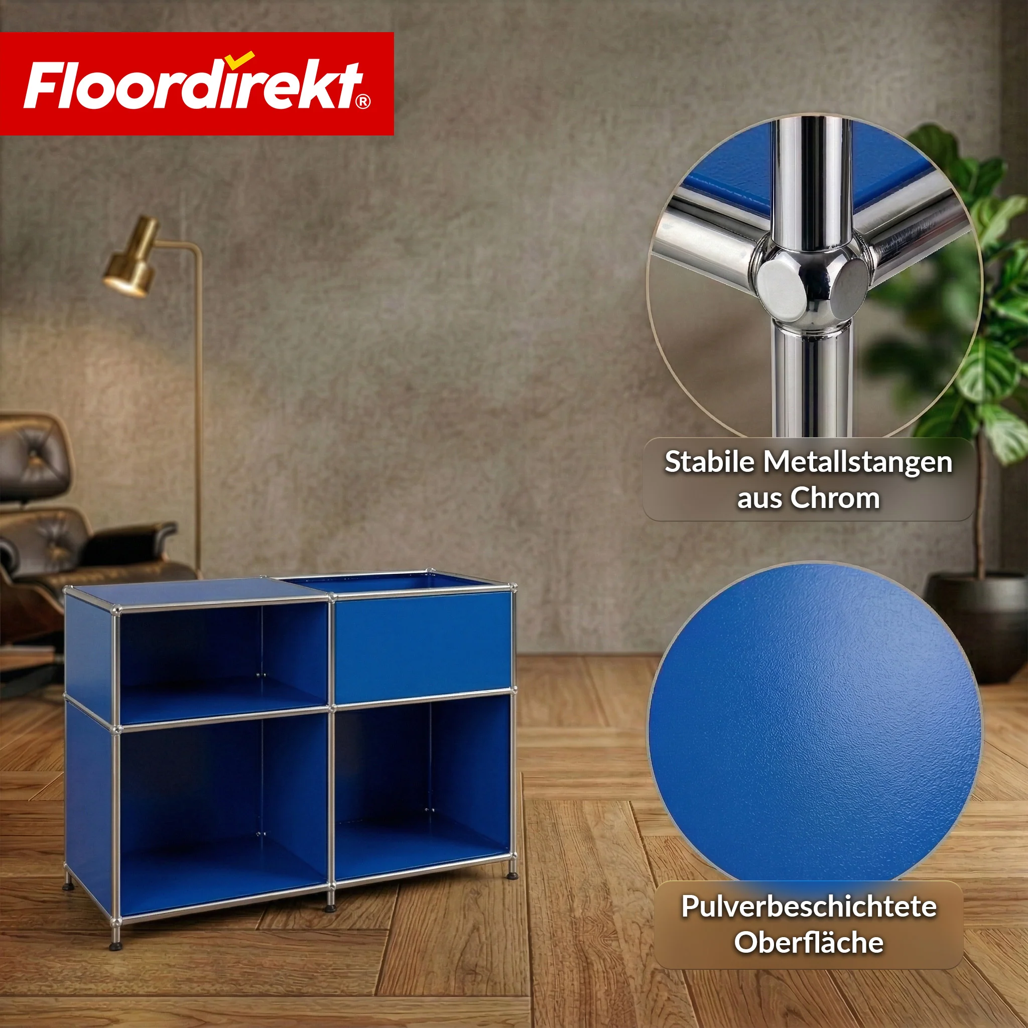Metallregal | Concept Epure MK-030 | Standregal mit 3 Ablagen & Stauraumfach | Sideboard & Aufbewahrungsregal - Image 28
