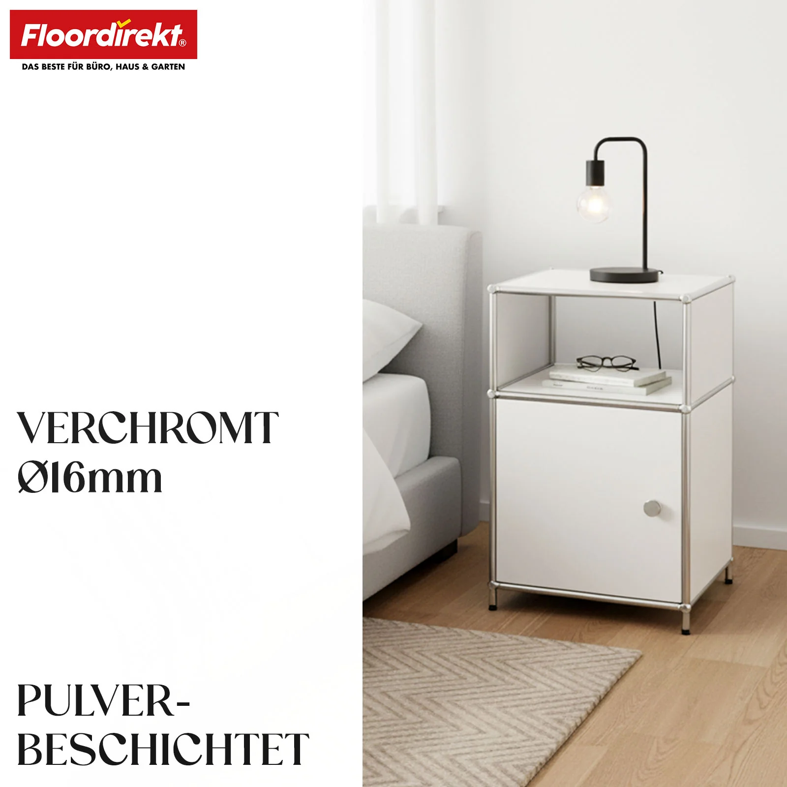 Metallregal | Concept Epure MK-040 | 3-stöckiges Aufbewahrungsregal mit Tür & & Ablageflächen | In mehreren Farben erhältlich - Image 19