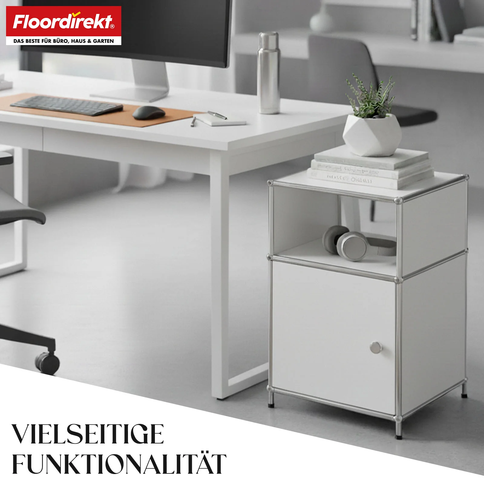 Metallregal | Concept Epure MK-040 | 3-stöckiges Aufbewahrungsregal mit Tür & & Ablageflächen | In mehreren Farben erhältlich - Image 21
