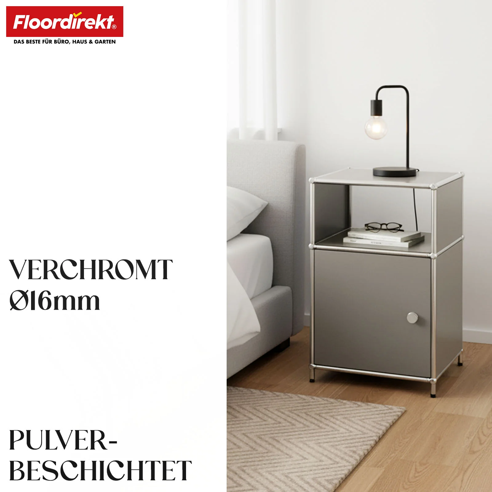 Metallregal | Concept Epure MK-040 | 3-stöckiges Aufbewahrungsregal mit Tür & & Ablageflächen | In mehreren Farben erhältlich - Image 27