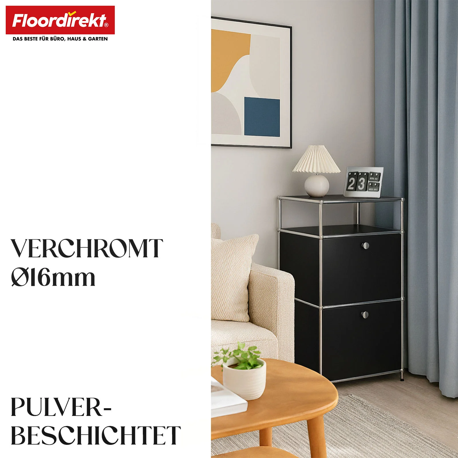 Metallregal | Concept Epure MK-120 | Aufbewahrungsregal mit verschließbaren Fächern, offenem Fach & Ablage | In mehreren Farben erhältlich - Image 11