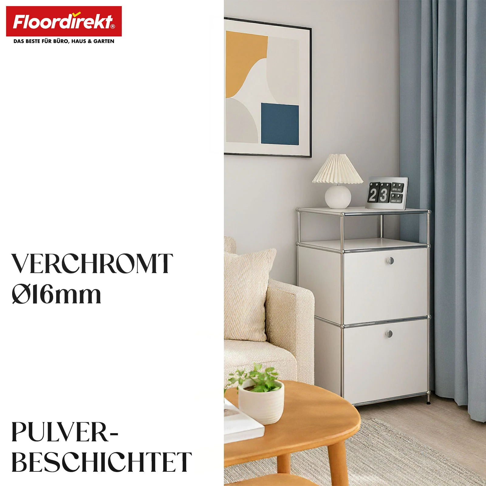 Metallregal | Concept Epure MK-120 | Aufbewahrungsregal mit verschließbaren Fächern, offenem Fach & Ablage | In mehreren Farben erhältlich - Image 19